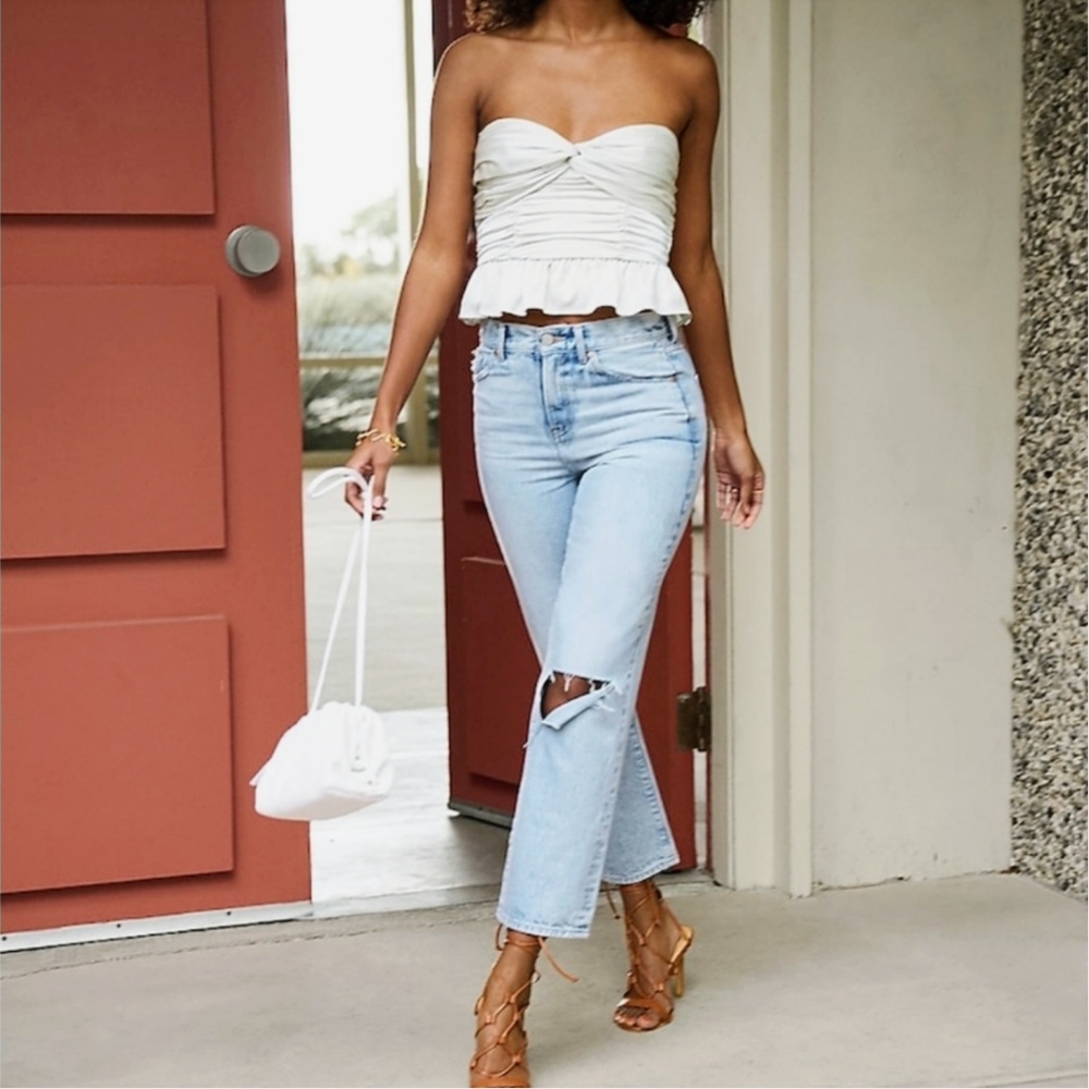 Light Blue Distressed Women's Jeans